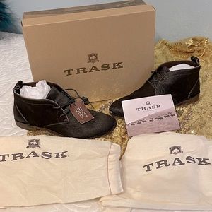 TRASK ADDY GENUINE CALF HAIR ANKLE BOOTS DARK BROWN - NIB - Sz 7 $250